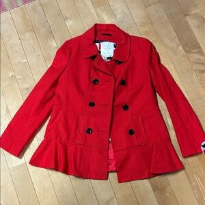 Kate Spade Vibrant Red Pea Coat